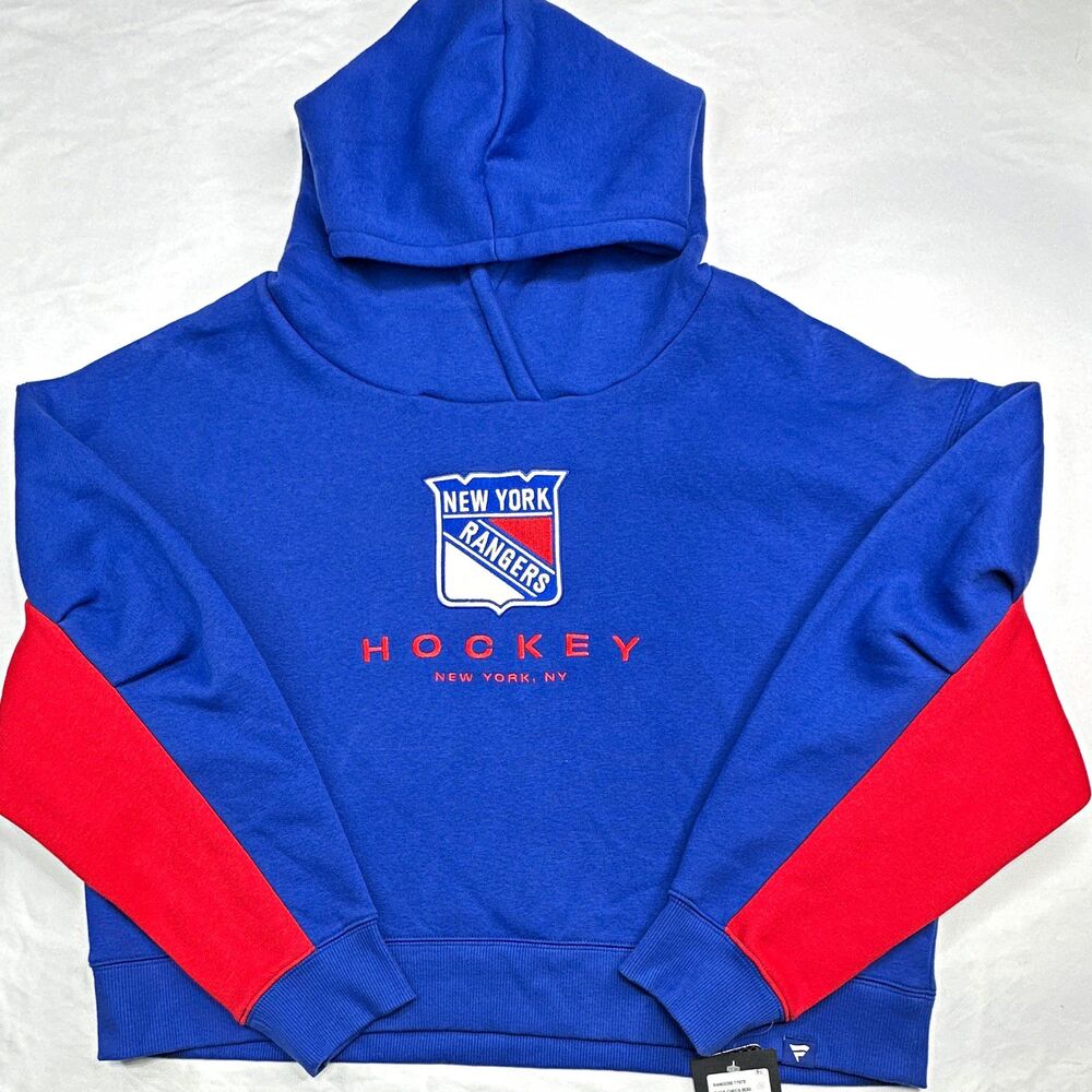 Fanatics New York Rangers NHL Hockey Pullover Hoodie Blue/Red Size M